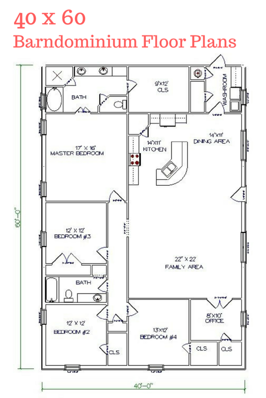 40x60 barndominium floor plans